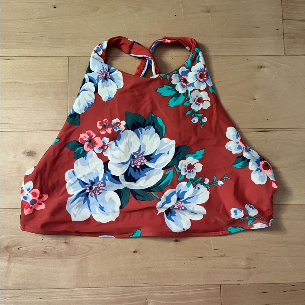 Aerie Crop High Neck Swim Top
